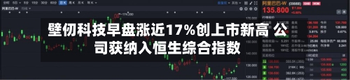 壁仞科技早盘涨近17%创上市新高 公司获纳入恒生综合指数-第3张图片
