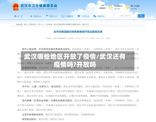 武汉哪些地区开放了疫情/武汉还有疫情吗?开放吗-第3张图片