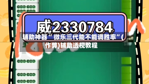 辅助神器“ 微乐三代能不能调胜率”(作弊)辅助透视教程-第2张图片