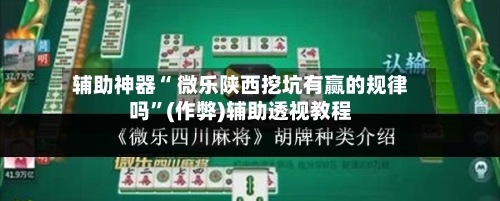 辅助神器“ 微乐陕西挖坑有赢的规律吗”(作弊)辅助透视教程-第3张图片
