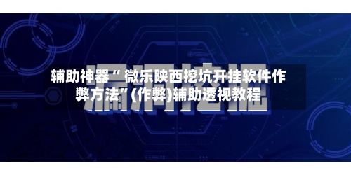 辅助神器“ 微乐陕西挖坑开挂软件作弊方法”(作弊)辅助透视教程