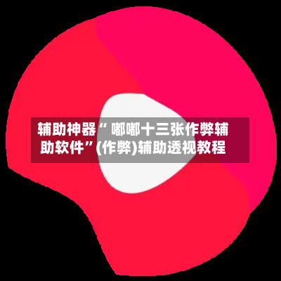 辅助神器“ 嘟嘟十三张作弊辅助软件”(作弊)辅助透视教程