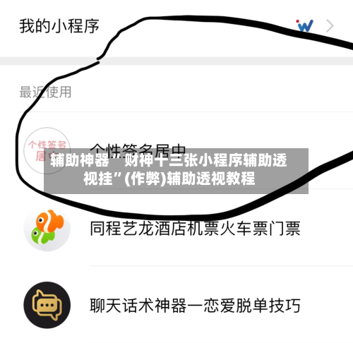 辅助神器“ 财神十三张小程序辅助透视挂”(作弊)辅助透视教程-第2张图片