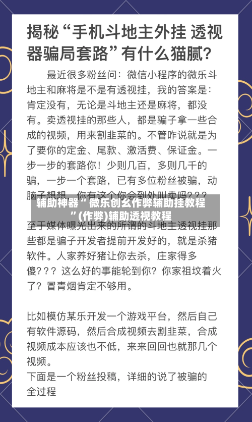 辅助神器“ 微乐创幺作弊辅助挂教程”(作弊)辅助透视教程-第2张图片