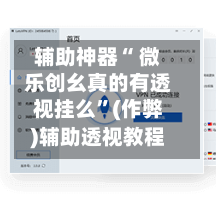 辅助神器“ 微乐创幺真的有透视挂么”(作弊)辅助透视教程