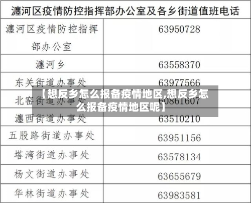 【想反乡怎么报备疫情地区,想反乡怎么报备疫情地区呢】