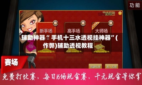 辅助神器“ 手机十三水透视挂神器”(作弊)辅助透视教程-第3张图片